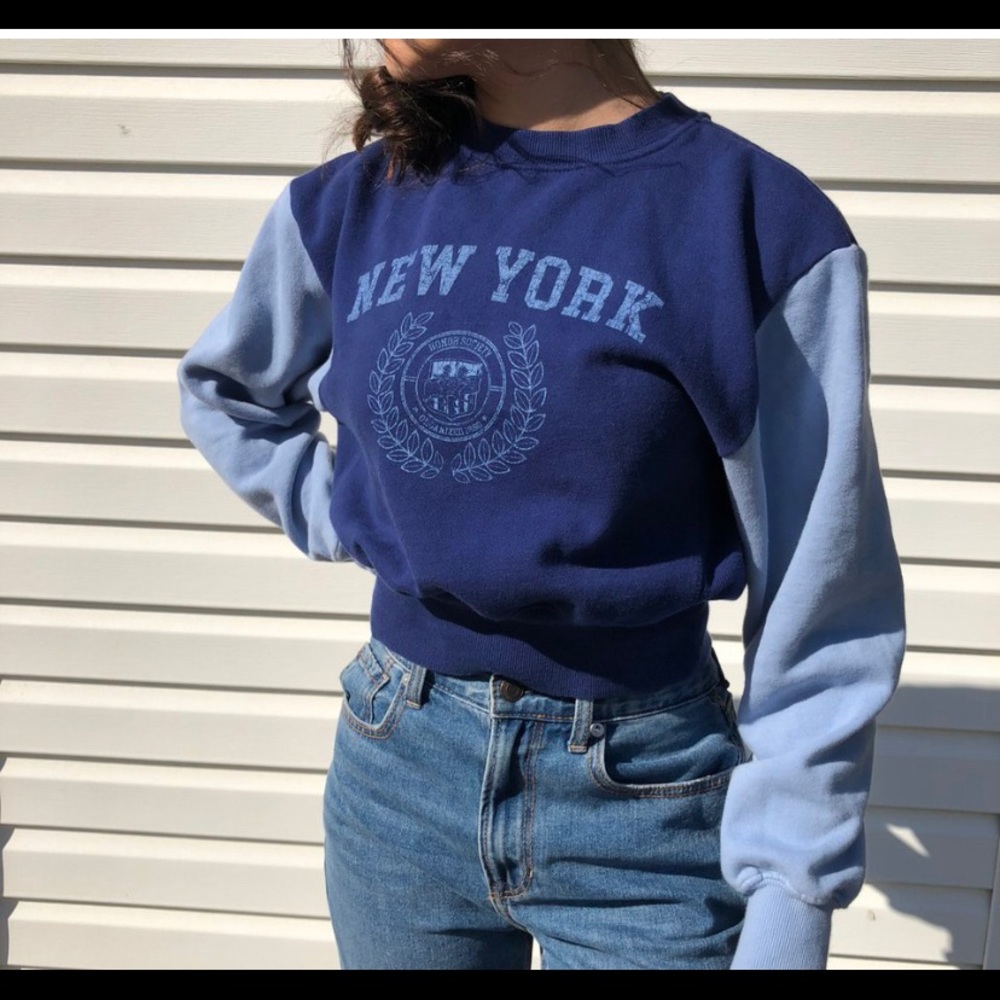 cropped crew neck